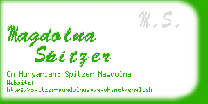 magdolna spitzer business card